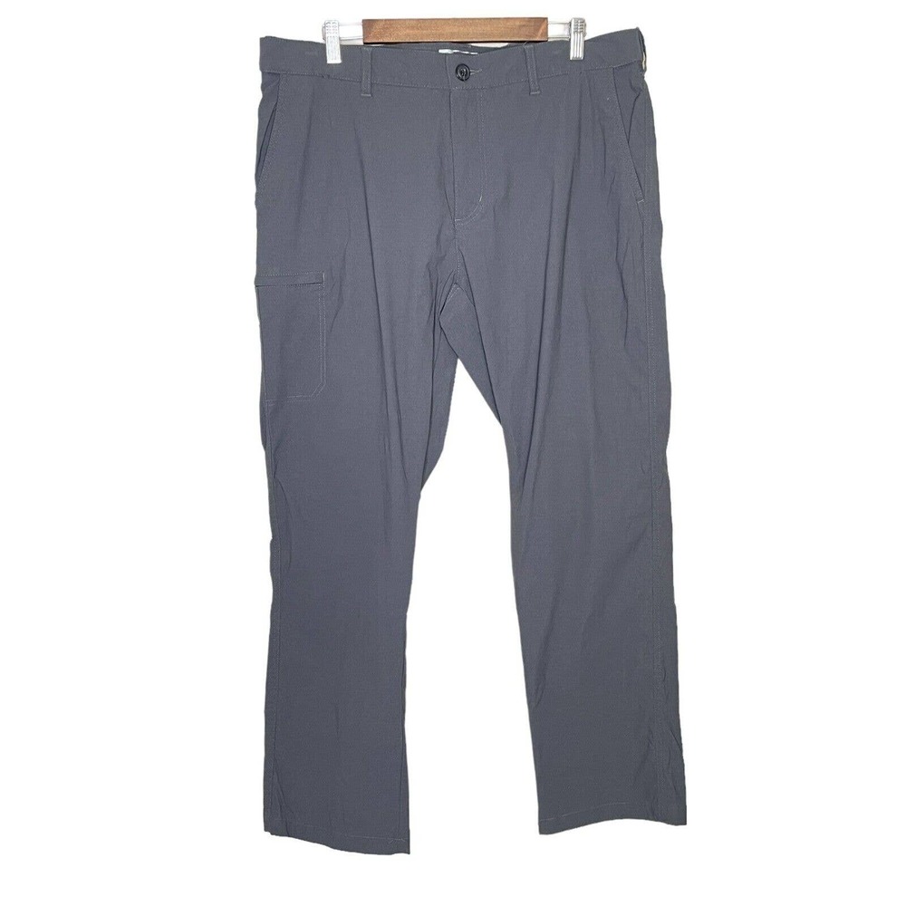 LB Tech 38X32 Mens Gray Classic Fit Flat Front Straight Leg Cargo Pants